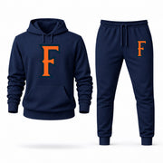Men's Cal State Fullerton Hoodie Joggers Set - Navy digital placement mockup