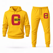Men's Cal State Northridge Hoodie Joggers Set - Yellow digital placement mockup