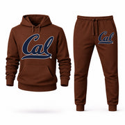 Men's California Hoodie Joggers Set - Brown digital placement mockup