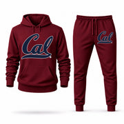 Men's California Hoodie Joggers Set - Burgundy digital placement mockup