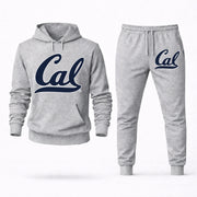 Men's California Hoodie Joggers Set - Grey digital placement mockup