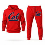 Men's California Hoodie Joggers Set - Red digital placement mockup