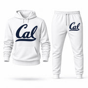 Men's California Hoodie Joggers Set - White digital placement mockup