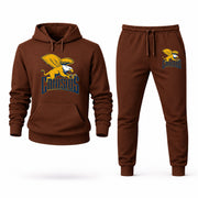 Men's Canisius Hoodie Joggers Set - Brown digital placement mockup