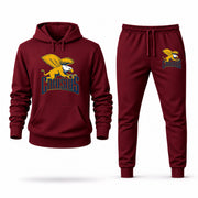 Men's Canisius Hoodie Joggers Set - Burgundy digital placement mockup