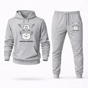 Men's Captain America Hoodie Joggers Set - Grey digital placement mockup