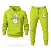 Men's Captain America Hoodie Joggers Set - Lime Green digital placement mockup