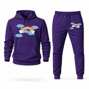 Men's Care Bears Hoodie Joggers Set - Purple digital placement mockup