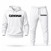 Men's Catwoman Hoodie Joggers Set - White digital placement mockup