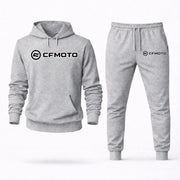 Men's CFMOTO Hoodie Joggers Set - Grey digital placement mockup