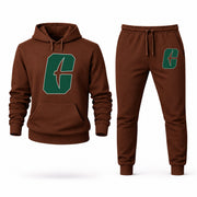 Men's Charlotte Hoodie Joggers Set - Brown digital placement mockup