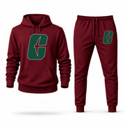 Men's Charlotte Hoodie Joggers Set - Burgundy digital placement mockup