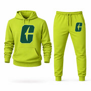 Men's Charlotte Hoodie Joggers Set - Lime Green digital placement mockup