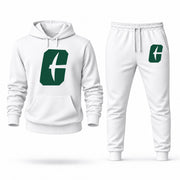 Men's Charlotte Hoodie Joggers Set - White digital placement mockup
