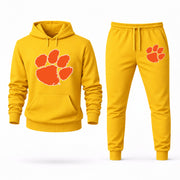 Men's Clemson Hoodie Joggers Set - Yellow digital placement mockup
