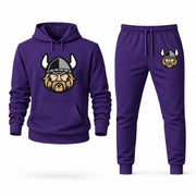 Men's Cleveland State Hoodie Joggers Set - Purple digital placement mockup