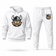 Men's Cleveland State Hoodie Joggers Set - White digital placement mockup