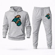 Men's Coastal Carolina Hoodie Joggers Set - Grey digital placement mockup