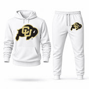 Men's Colorado Hoodie Joggers Set - White digital placement mockup