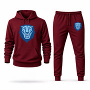 Men's Columbia Hoodie Joggers Set - Burgundy digital placement mockup