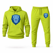 Men's Columbia Hoodie Joggers Set - Lime Green digital placement mockup