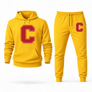 Men's Cornell Hoodie Joggers Set - Yellow digital placement mockup