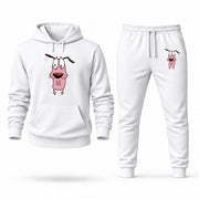 Men's Courage the Cowardly Dog Hoodie Joggers Set - White digital placement mockup