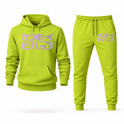 Men's Cowboy Bebop Hoodie Joggers Set - Lime Green digital placement mockup