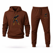 Men's Cyclops Hoodie Joggers Set - Brown digital placement mockup