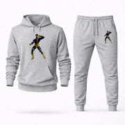 Men's Cyclops Hoodie Joggers Set - Grey digital placement mockup