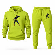 Men's Cyclops Hoodie Joggers Set - Lime Green digital placement mockup