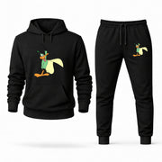 Men's Daffy Duck Hoodie Joggers Set - Black digital placement mockup