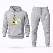 Men's Daffy Duck Hoodie Joggers Set - Grey digital placement mockup