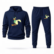 Men's Daffy Duck Hoodie Joggers Set - Navy digital placement mockup