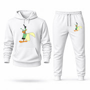 Men's Daffy Duck Hoodie Joggers Set - White digital placement mockup