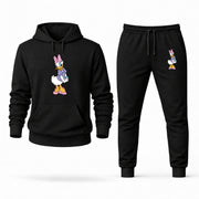 Men's Daisy Duck Hoodie Joggers Set - Black digital placement mockup