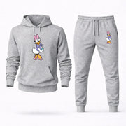 Men's Daisy Duck Hoodie Joggers Set - Grey digital placement mockup
