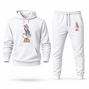 Men's Daisy Duck Hoodie Joggers Set - White digital placement mockup