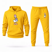 Men's Daisy Duck Hoodie Joggers Set - Yellow digital placement mockup