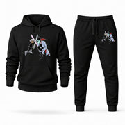 Men's Danny Phantom Hoodie Joggers Set - Black digital placement mockup