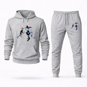 Men's Danny Phantom Hoodie Joggers Set - Grey digital placement mockup