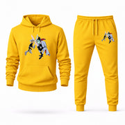 Men's Danny Phantom Hoodie Joggers Set - Yellow digital placement mockup