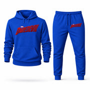 Men's Daredevil Hoodie Joggers Set - Blue digital placement mockup
