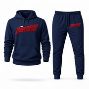 Men's Daredevil Hoodie Joggers Set - Navy digital placement mockup