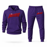 Men's Daredevil Hoodie Joggers Set - Purple digital placement mockup