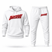 Men's Daredevil Hoodie Joggers Set - White digital placement mockup