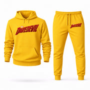 Men's Daredevil Hoodie Joggers Set - Yellow digital placement mockup