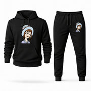 Men's Daria Hoodie Joggers Set - Black digital placement mockup