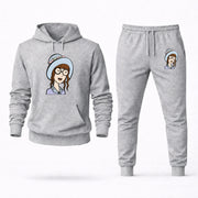 Men's Daria Hoodie Joggers Set - Grey digital placement mockup