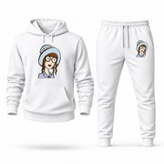 Men's Daria Hoodie Joggers Set - White digital placement mockup